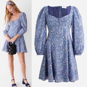 J. Crew Floral Blue and Pink Women's Dress